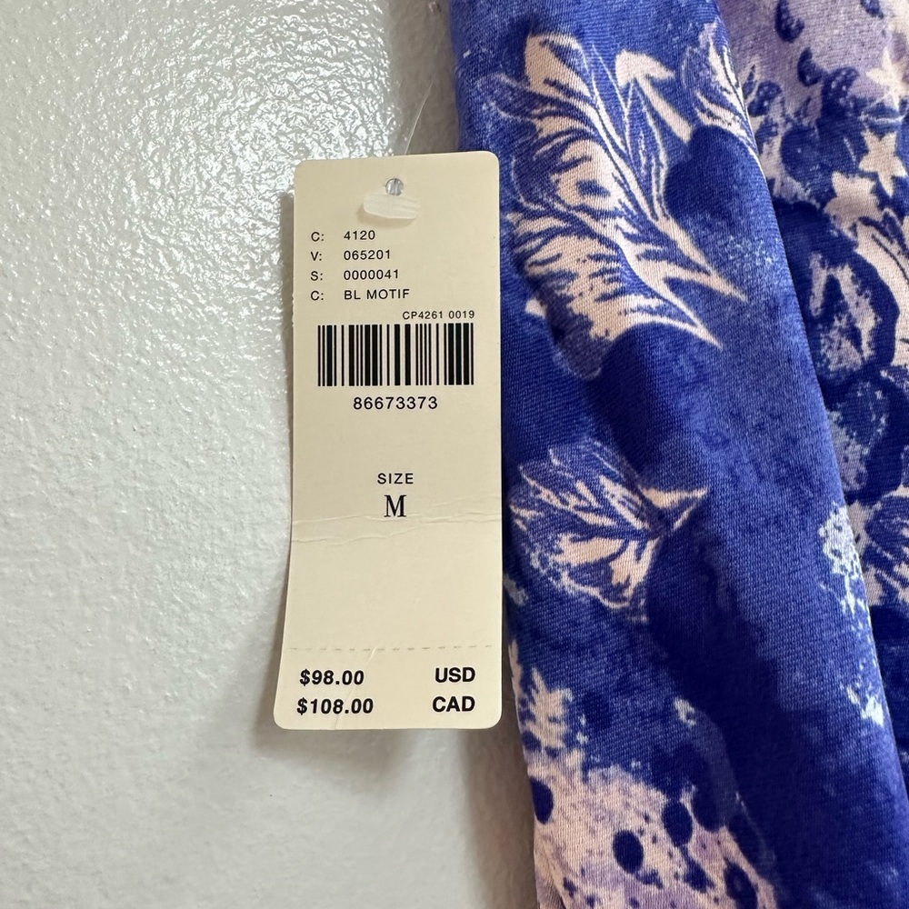 Anthropologie Midi Skirt in Blue Floral Motif Multicolor - Picture 3 of 4